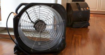 fan and dryer for water extraction and cleanup services in Lawrence KS home