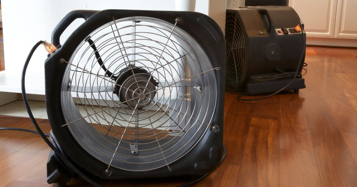 fan and dryer for water extraction and cleanup services in Lawrence KS home